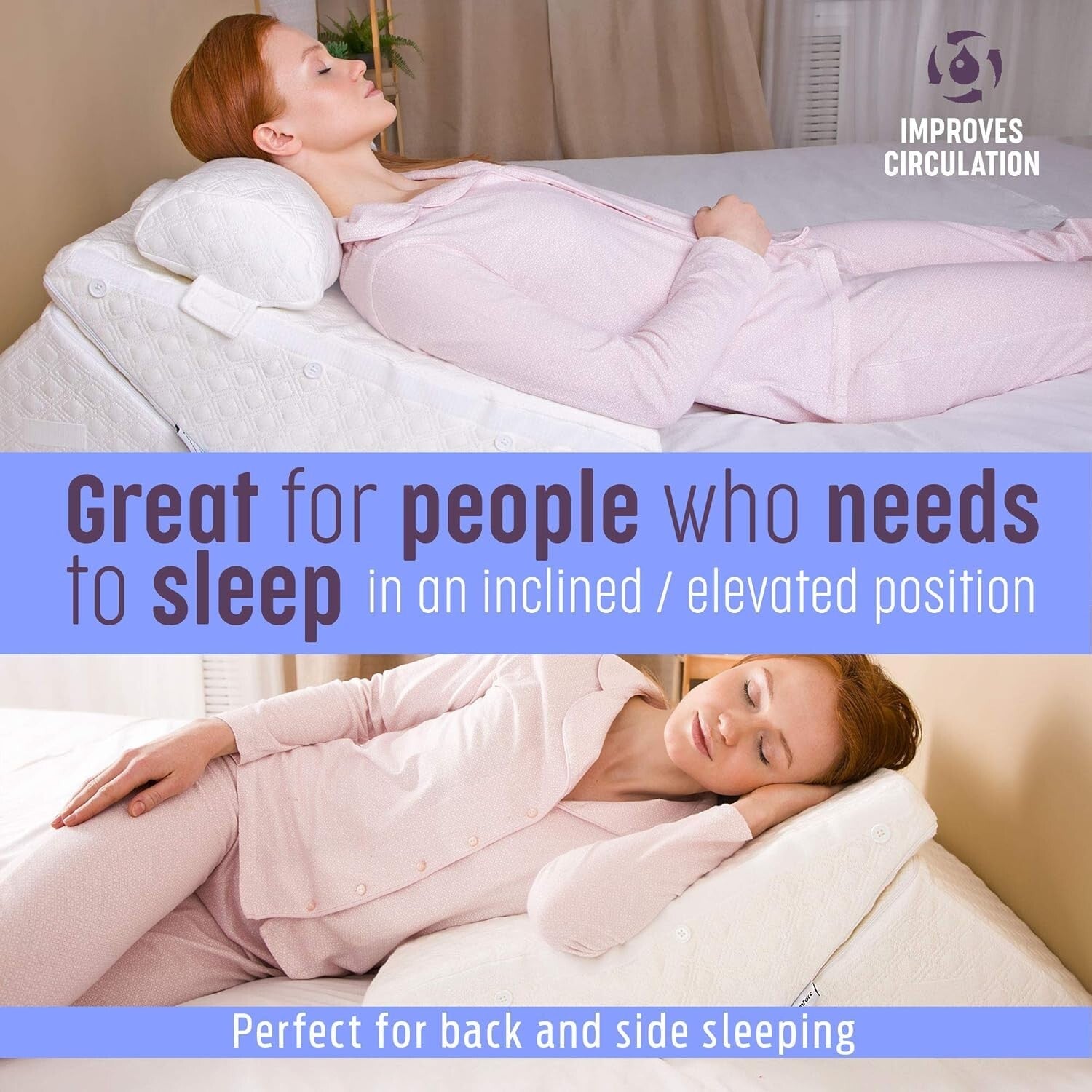 Adjustable 7-in-1 Wedge Pillow - Memory Foam for Elevated Sleep & Comfort