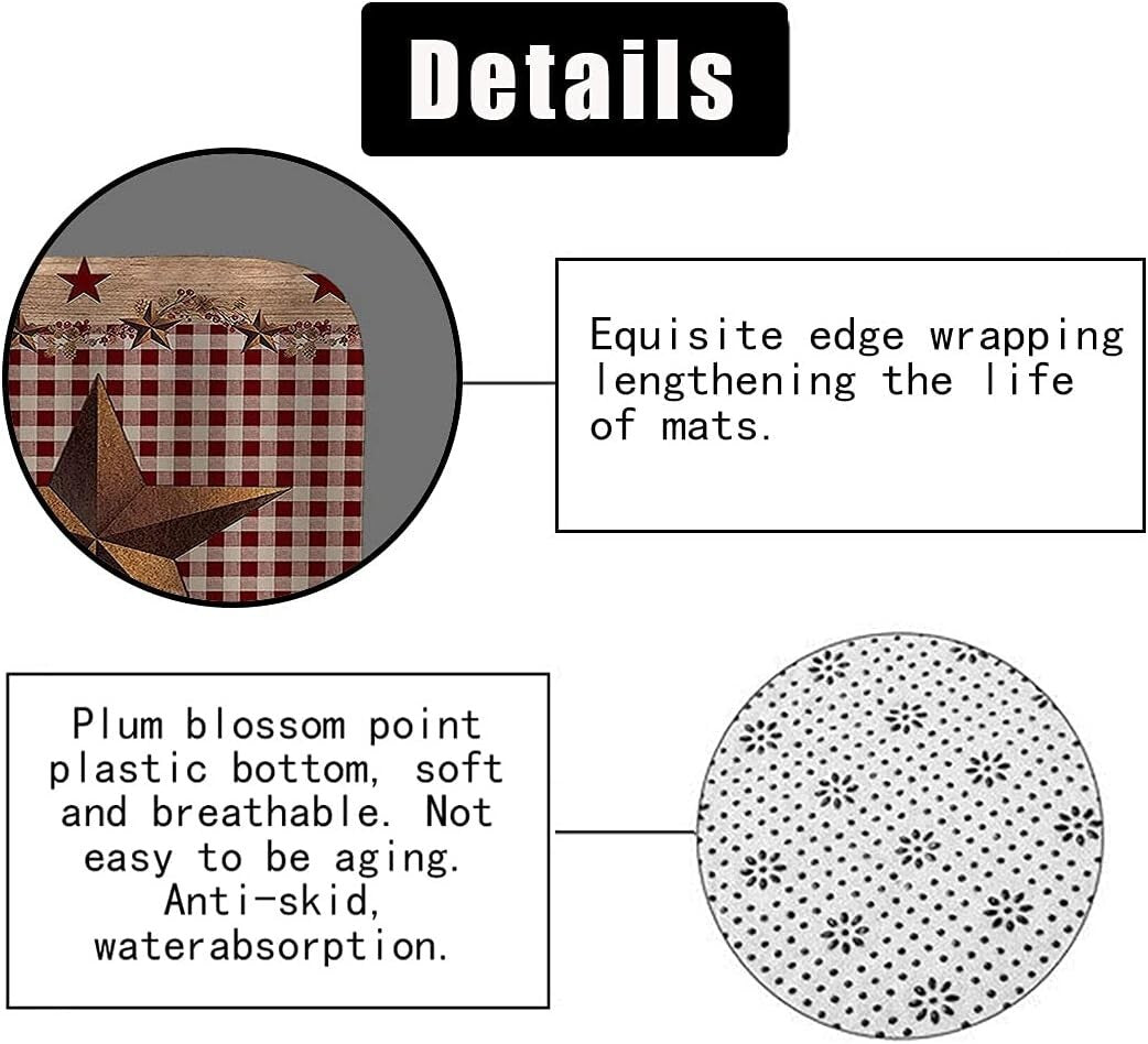 Elegant 4-Piece Country Bathroom Decor Set - Waterproof Curtain & Anti-Slip Mats