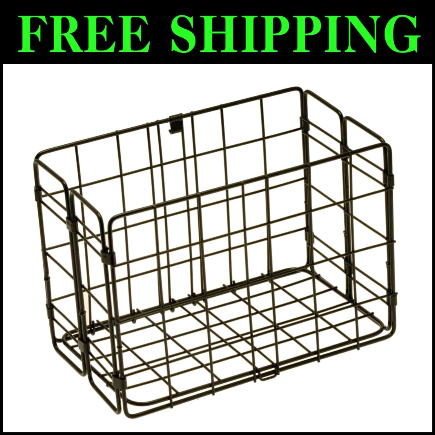 Durable Folding Rear Bicycle Basket - Lightweight Steel & Compact Design