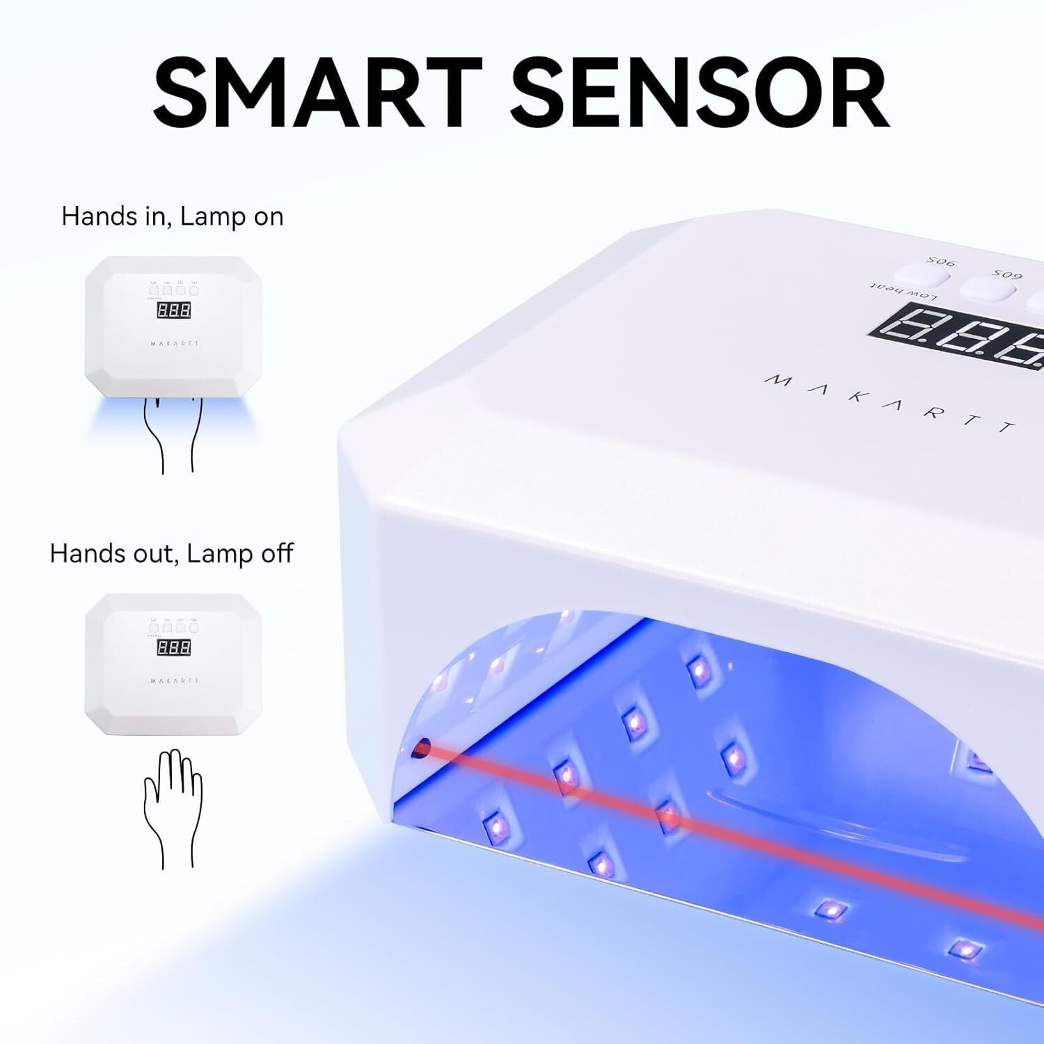 All-in-One Cordless UV LED Nail Curing Lamp with Auto Sensor & Detachable Base