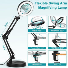 Load image into Gallery viewer, Hands-Free 10X LED Magnifying Lamp &amp; Desk Light - Perfect for Reading &amp; Crafts