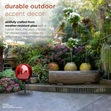 Load image into Gallery viewer, 10" Weather-Resistant Art Deco Glass Gazing Sphere for Home &amp; Garden