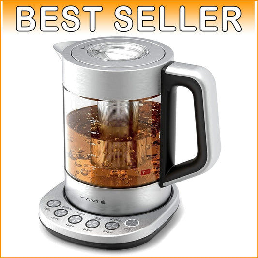 Electric Tea Kettle with Infuser & Temperature Control - 1.5L Stainless Steel