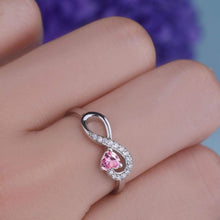 Load image into Gallery viewer, Elegant 925 Silver Infinity Heart Ring with Cubic Zirconia - Gift Box Included