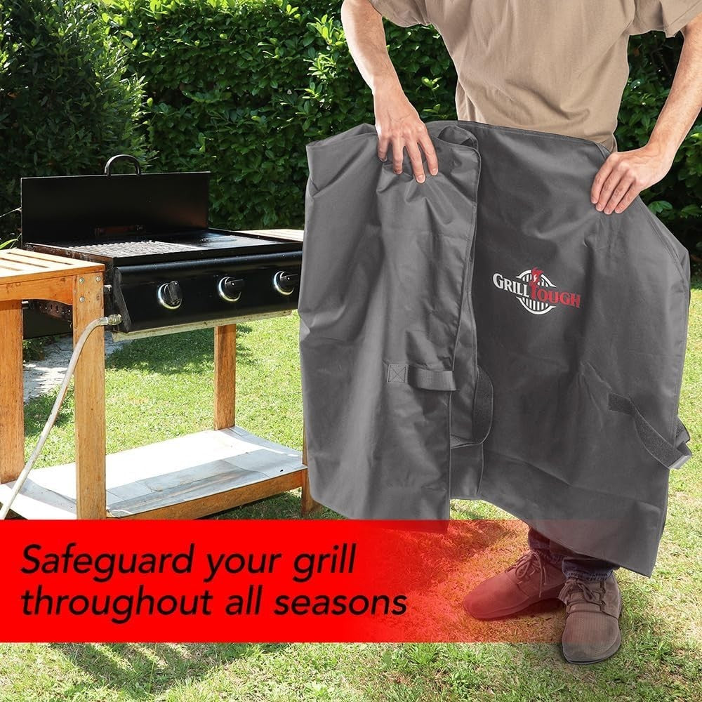 Adjustable Heavy-Duty Grill Cover – 60-Inch Waterproof, Fits Weber & Charbroil
