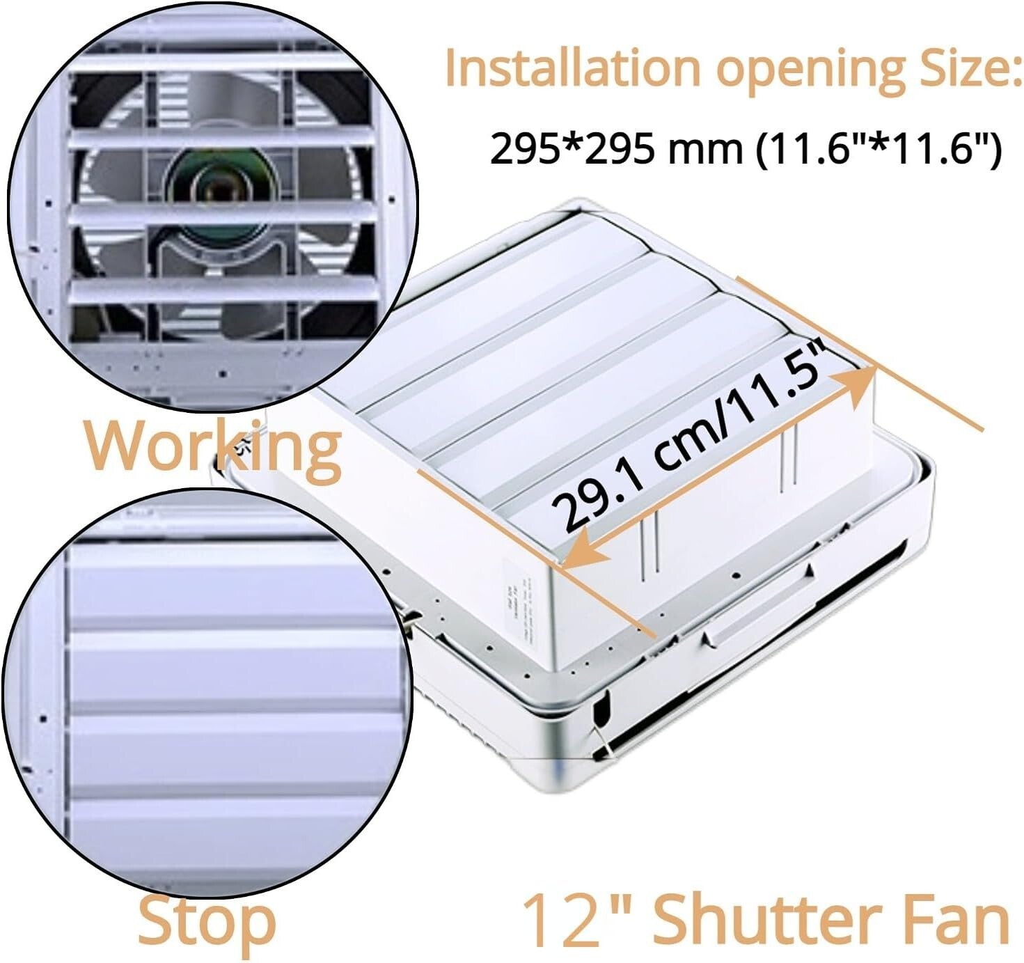 Wall-Mounted 12" Ventilation Fan with Reversible Airflow & Remote Control