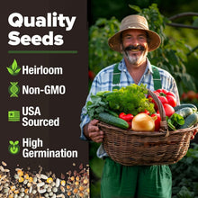 Load image into Gallery viewer, 55 Heirloom Vegetable Seeds Pack – Non-GMO Survival Garden Kit for All Seasons