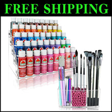 Load image into Gallery viewer, Portable Paint Organizer &amp; Brush Holder - Durable, Clear Acrylic with Style