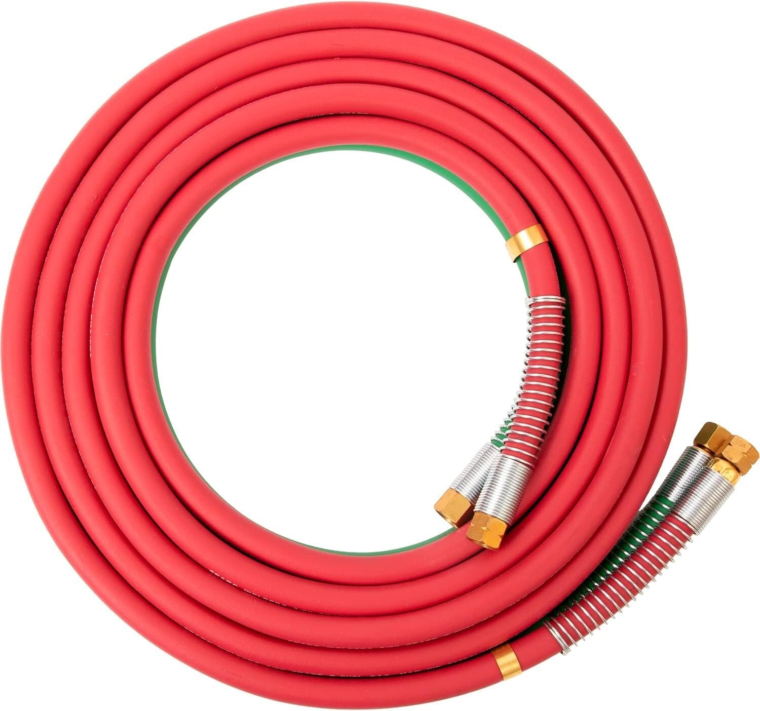1-Year Warranty Oxy Acetylene 1/4" Hose Set with B Fittings & Strain Relief
