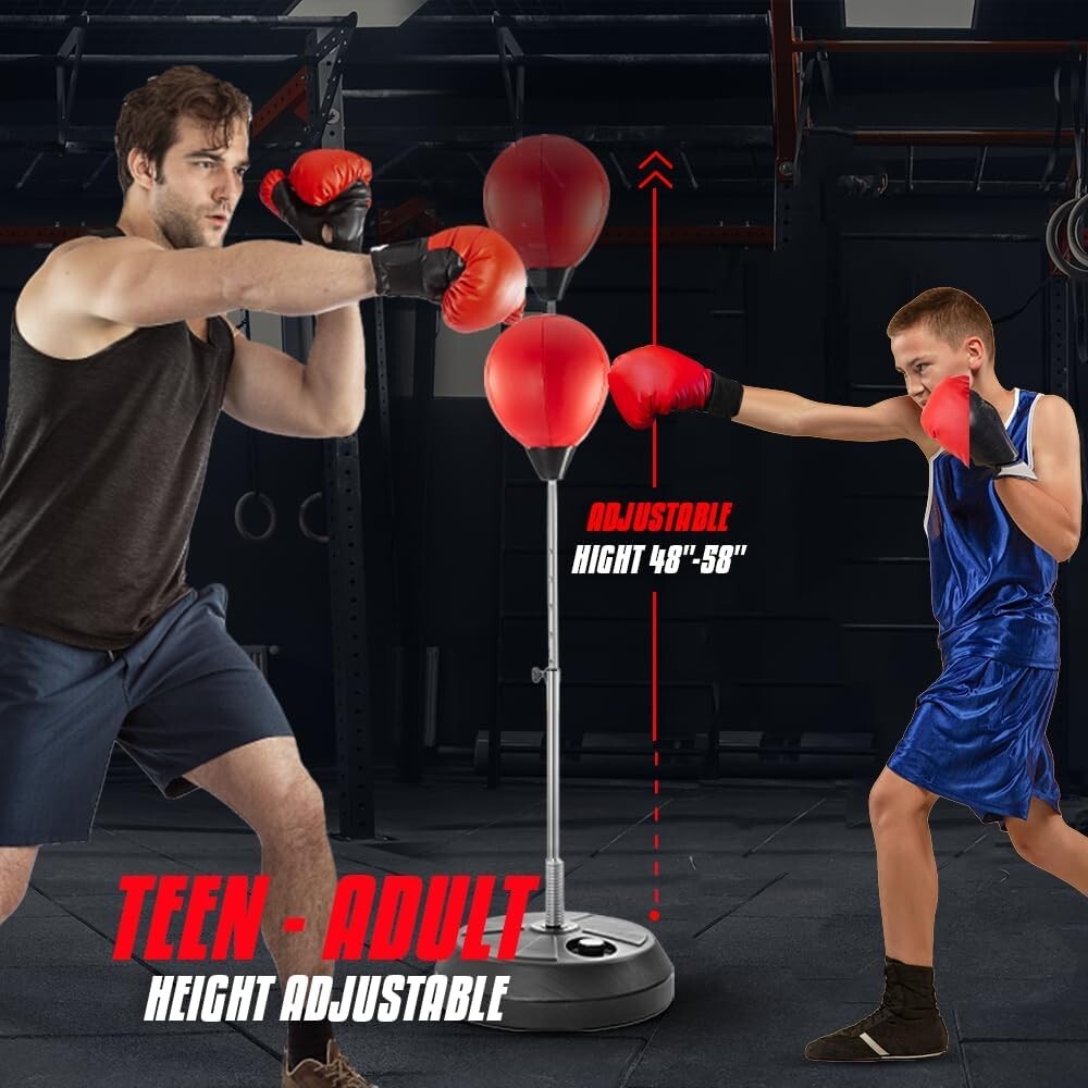 Durable Boxing Bag with Stand - Height Adjustable & Perfect for Teens & Adults