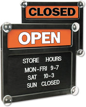 Load image into Gallery viewer, 14.38x12.38 Durable Double-Sided Open/Closed Sign with Easy Install Suction Cups