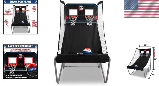 Family-Friendly Arcade Basketball Set - Adjustable Height, Durable Steel Frame