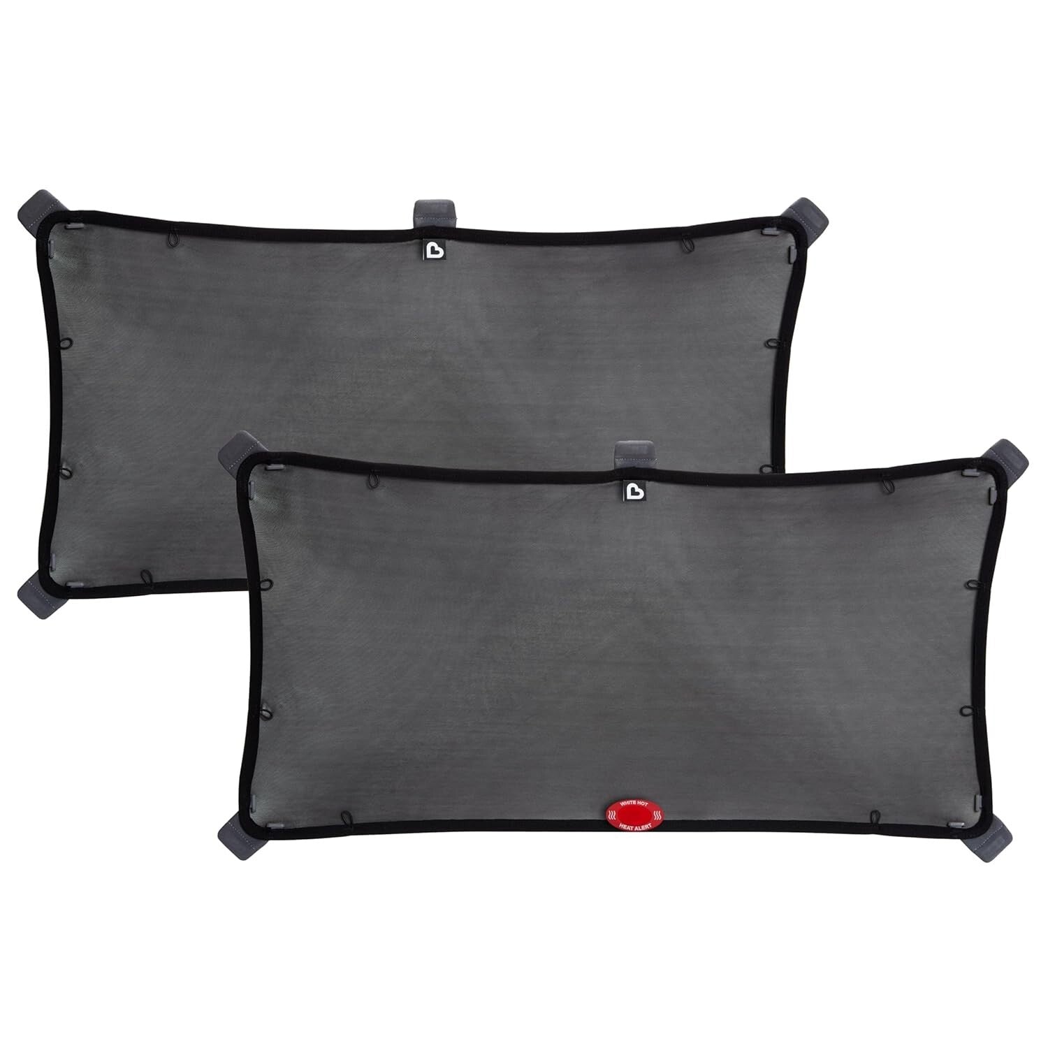 Brica Magnetic Stretch Sun Shade, Black - 2 Pack for Large Vehicle Windows