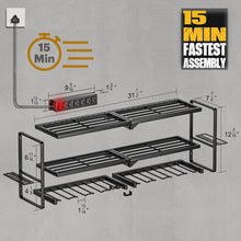 Load image into Gallery viewer, 3-Layer Tool Storage Shelf with Detachable Power Strip - Ideal for Garage Space