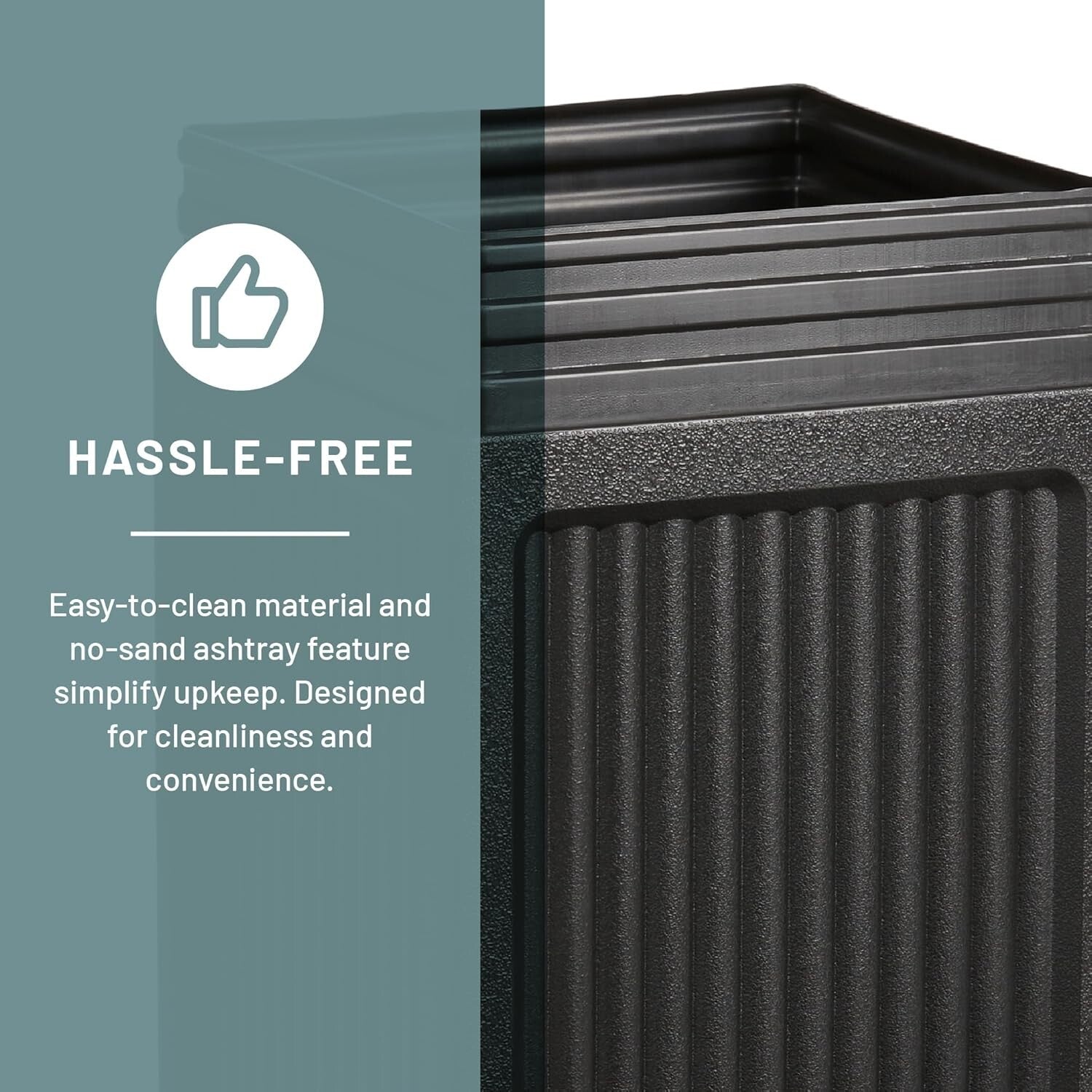 Durable 15 Gallon Commercial Trash Can and Ashtray for Elegant Waste Disposal