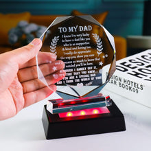 Load image into Gallery viewer, Elegant Glass Keepsake for Dad with LED Base - Meaningful Gift for Any Occasion
