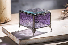 Load image into Gallery viewer, Victorian Purple Glass Jewelry Box - Stunning Table Top Storage for Treasures