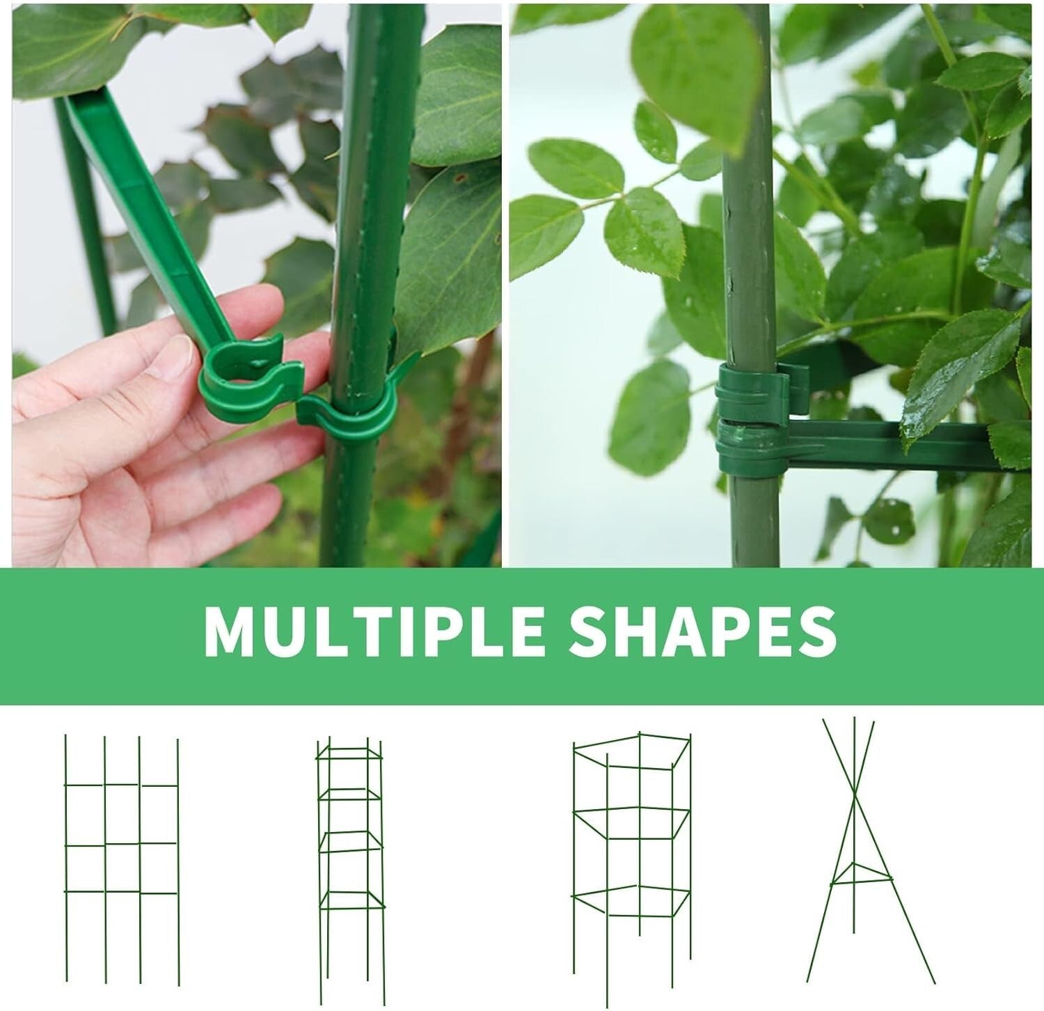 6-Pack 6ft Green Tomato Cages - Durable Support for Climbing Plants & Vegetables