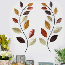 Load image into Gallery viewer, Set of 2 Lightweight Metal Olive Branch Wall Art - 37.5 Inch Sculptures