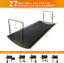 Load image into Gallery viewer, Premium 27" Ash Pan with Fire Grate Hangers for Chargriller &amp; Charbroil Grills