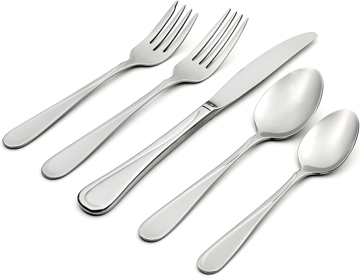 Elegant 45-Piece Stainless Steel Flatware Set - Service for 8 & Serving Utensils