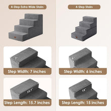 Load image into Gallery viewer, Portable 4-Step Dog Stairs for Small Dogs - Indoor Pet Steps with Washing Cover