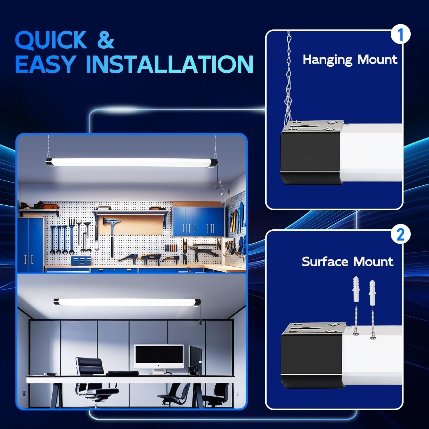Bright 4FT LED Utility Light 13000lm – Energy Efficient for Garages & Workshops