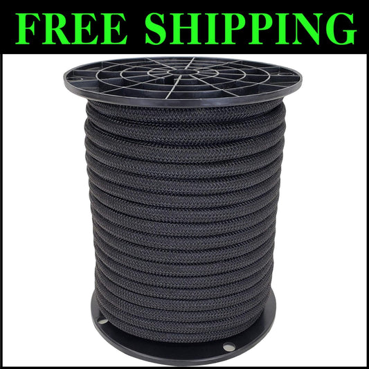 100 Feet Marine Grade Black Polyester Bungee Cord - 3/8" Durable Shock Line