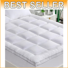 Load image into Gallery viewer, Bamboo Pillowtop Mattress Topper Twin - Ergonomic Support for Back Pain Relief