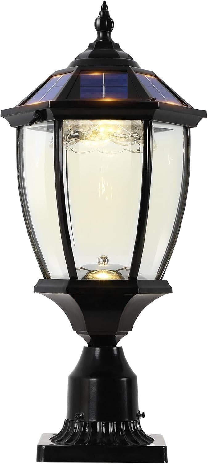 Elegant Solar Lamp Post Light with Dual Color for Patio & Garden Ambiance
