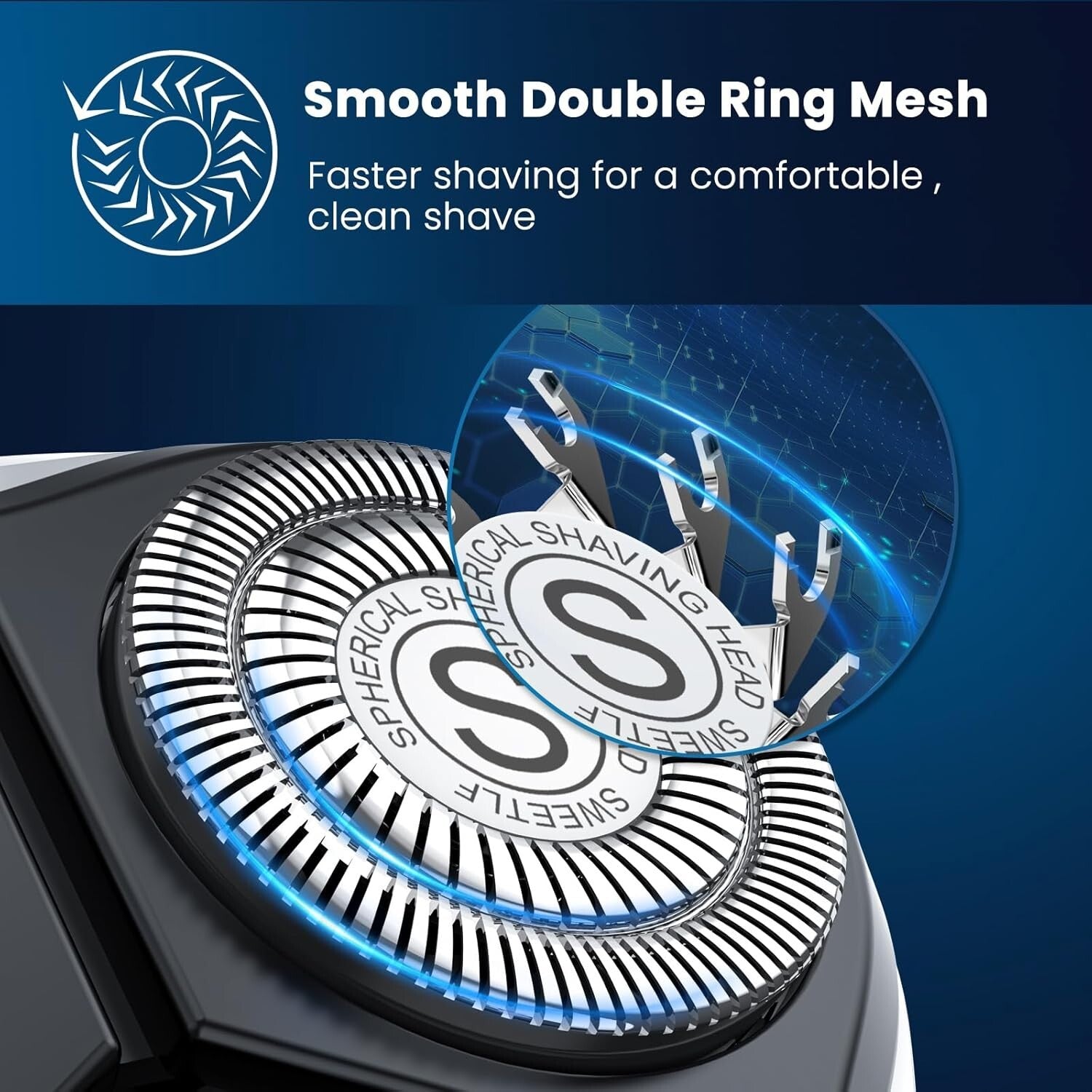 Waterproof 3D Rotary Shaver - USB-C Cordless Electric Razor with Extra Blades