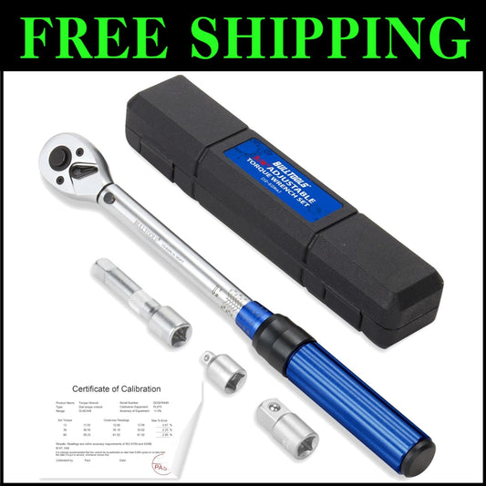 Precision Dual-Direction 3/8-Inch Drive Click Torque Wrench Set 7.4-44.3 FT.LB