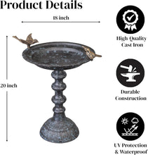 Load image into Gallery viewer, Quality Cast Iron Hummingbird Bath &amp; Feeder - Safe &amp; Elegant Outdoor Decor