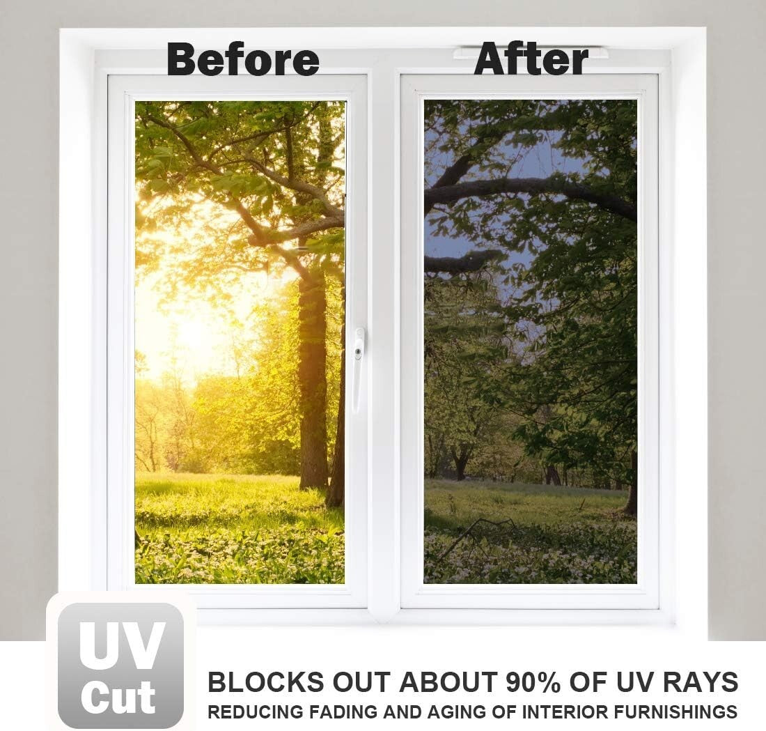 Daytime Privacy One Way Window Film - Heat Control & UV Protection, 35.4"x32.8"