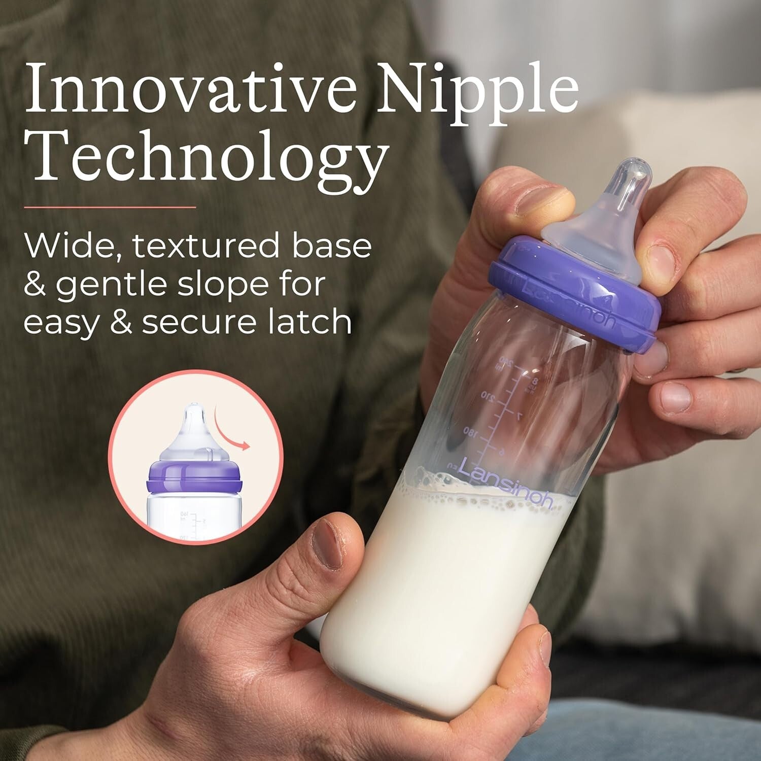 4 Pack Anti-Colic Vented Glass Baby Bottles – 8 Oz, BPA-Free and Dishwasher Safe