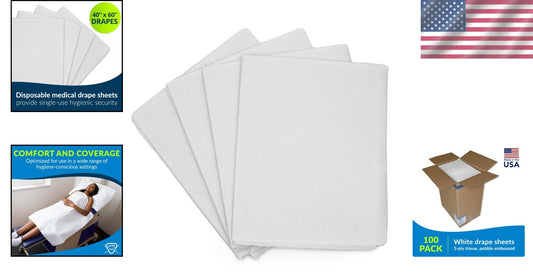 40" x 60" Disposable Medical Patient Drape Sheets - Pack of 100, 3-Ply Tissue