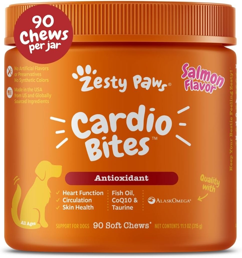 Cardiovascular Support for Dogs - Chewable Salmon Treats with CoQ10 & Omega-3