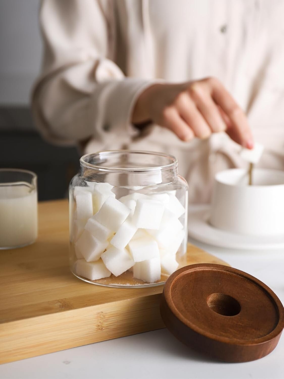 17oz Borosilicate Glass Storage Jars with Bamboo Lids - Eco-Friendly Solution