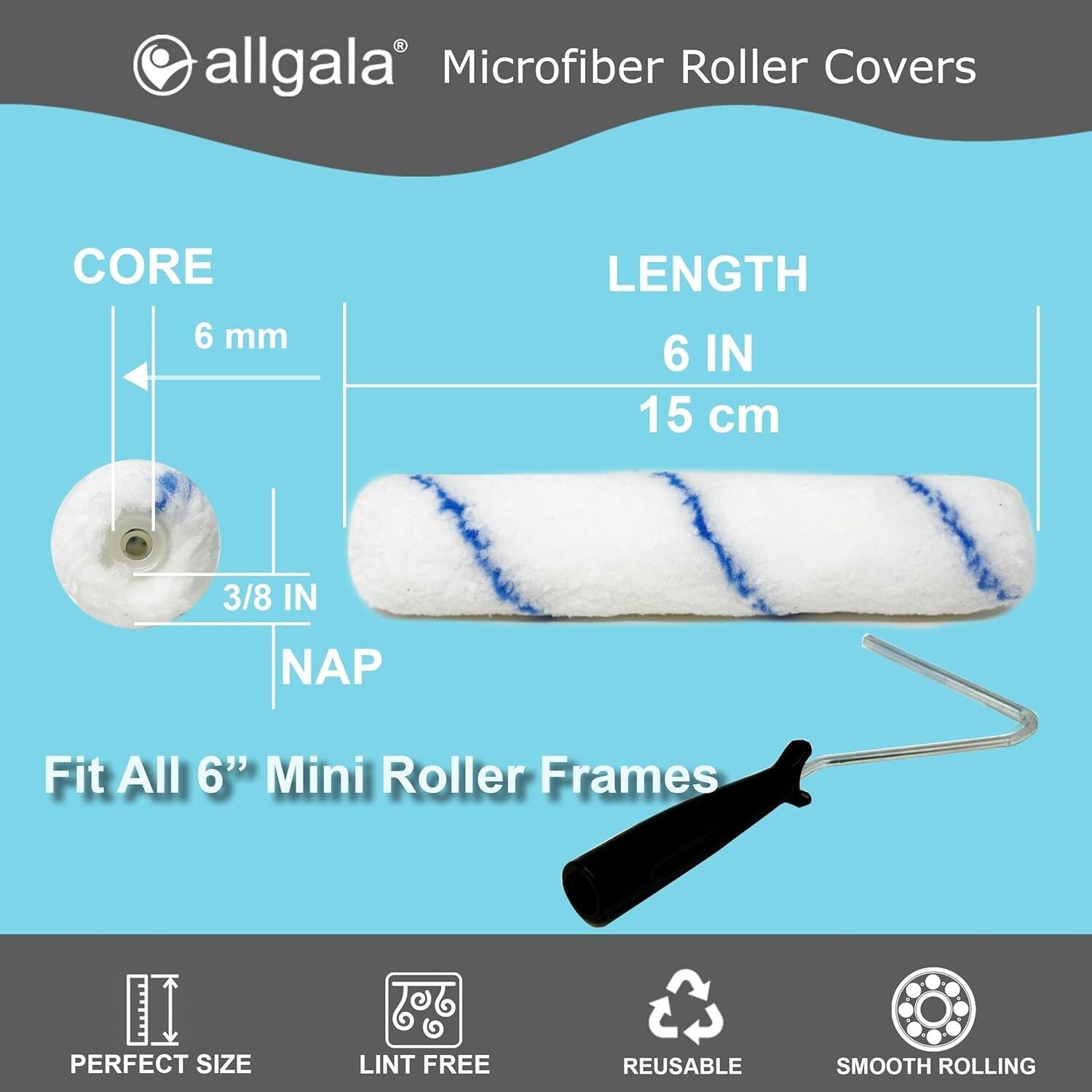 DIY-Friendly 6" Mini Paint Roller Covers Set - 144 Shedless Microfiber Rollers