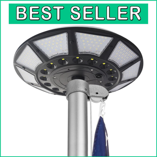 Easy Install Solar Flag Pole Light - 4200 Lumens, Waterproof, Auto On/Off