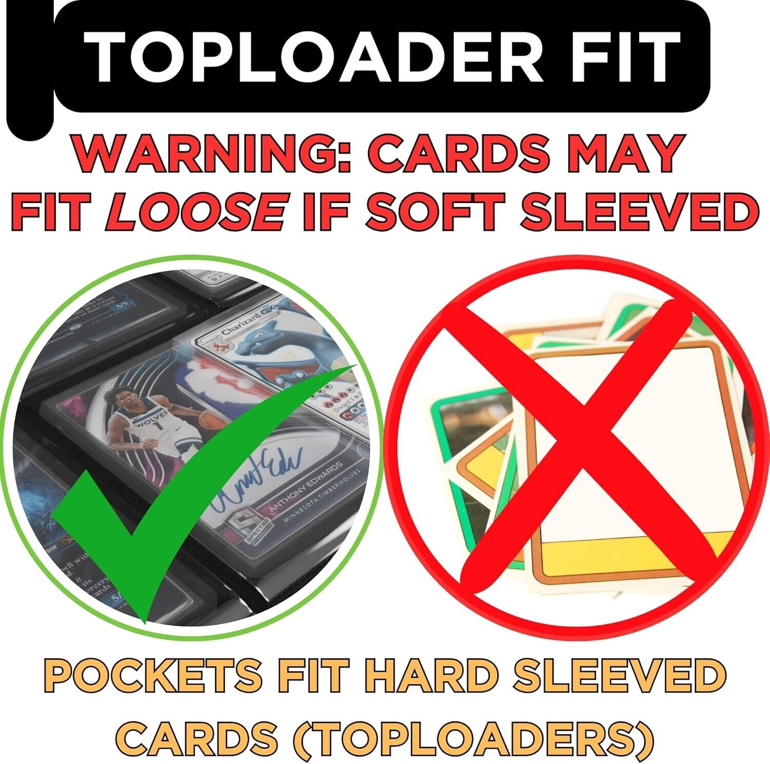 Easy Flip Dual-Sided Top Loader Binder for Non-Graded Cards - 288 Cards Capacity