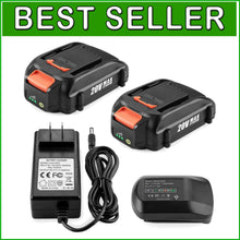 Load image into Gallery viewer, Worx 20V Battery &amp; Charger Combo - 2-Pack with 3.5Ah Capacity for Ultimate Power