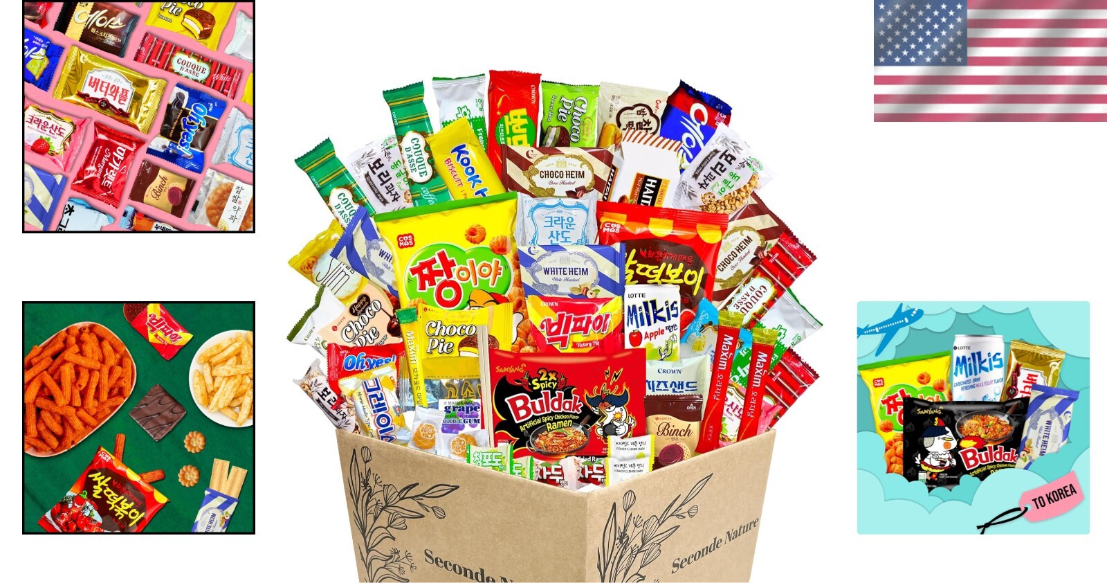 Delightful 48-Count Korean Snack Box - Perfect for Care Packages & Parties