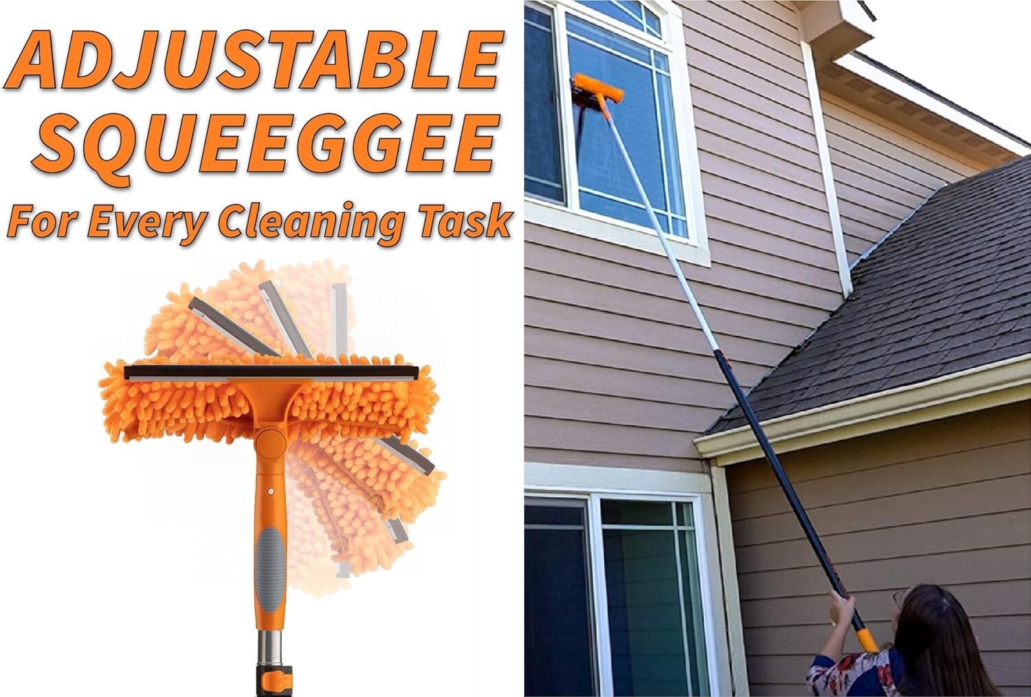 20-Foot Reach Window Cleaning Tool with Adjustable Extension Pole - Eco-Friendly