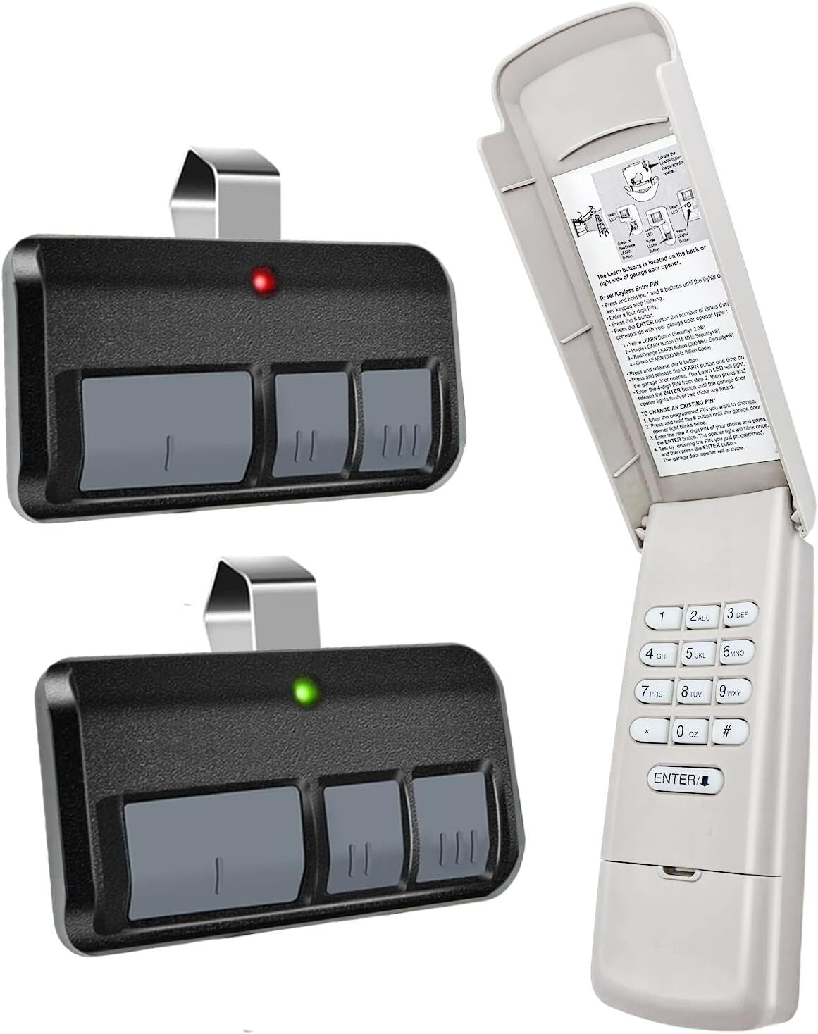 Wireless G940EV-P2 Garage Door Keypad with 2 x 893MAX Remotes for Added Safety