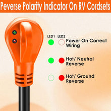 Load image into Gallery viewer, Durable 10ft 30 Amp RV Extension Cord with Twist Lock &amp; Reverse Polarity Light