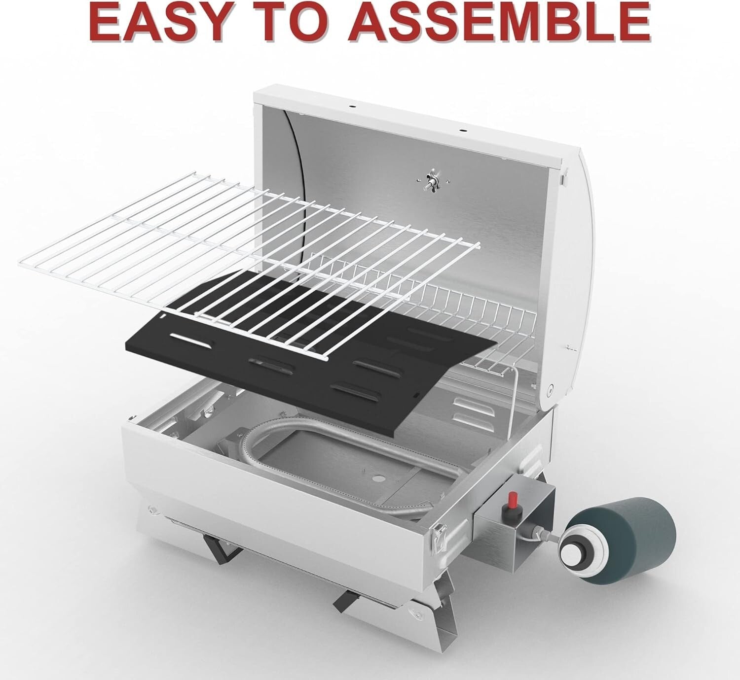 10000 BTU Stainless Steel Portable Grill - Ideal for Camping & Tailgating