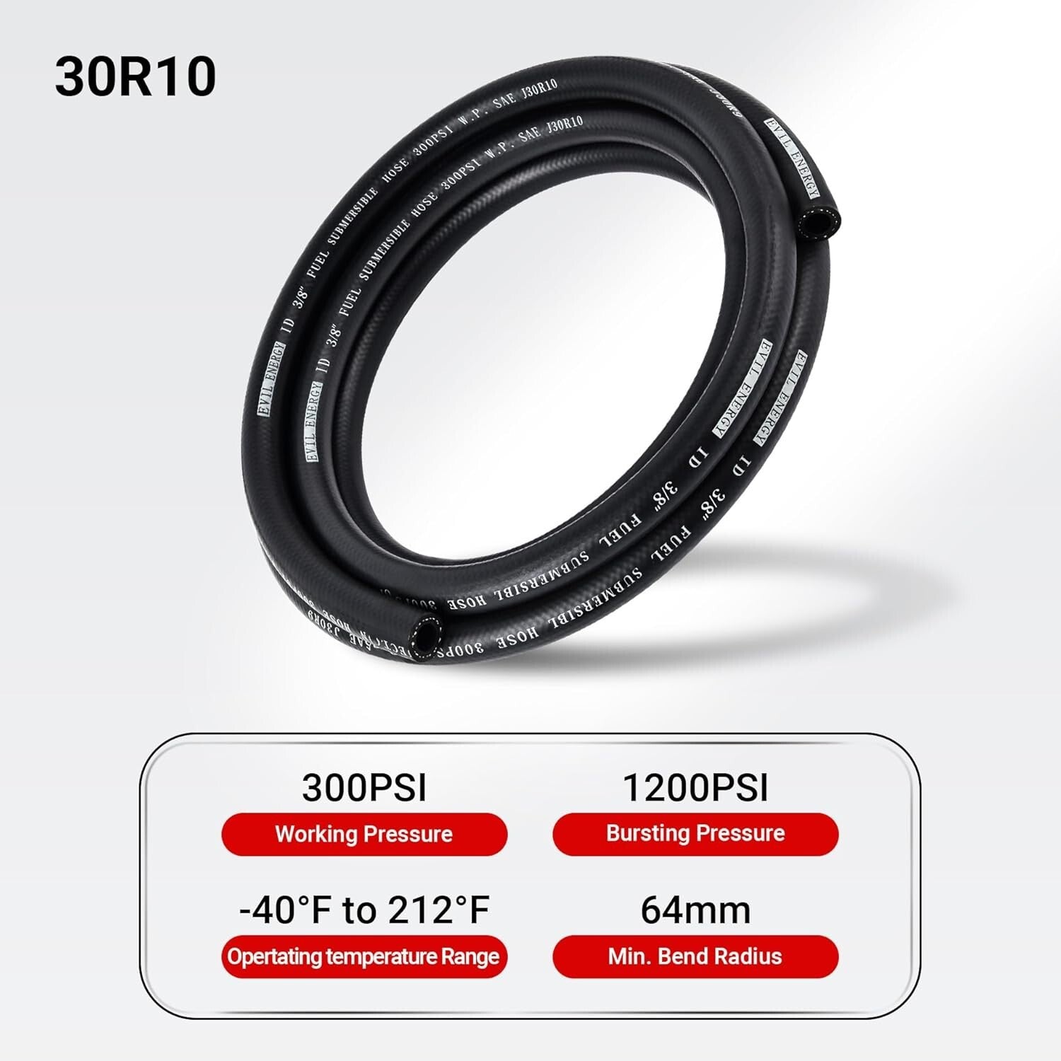 5FT Submersible Fuel Hose 5/16" E85 Line SAE 30R10 - Durable Automotive Solution