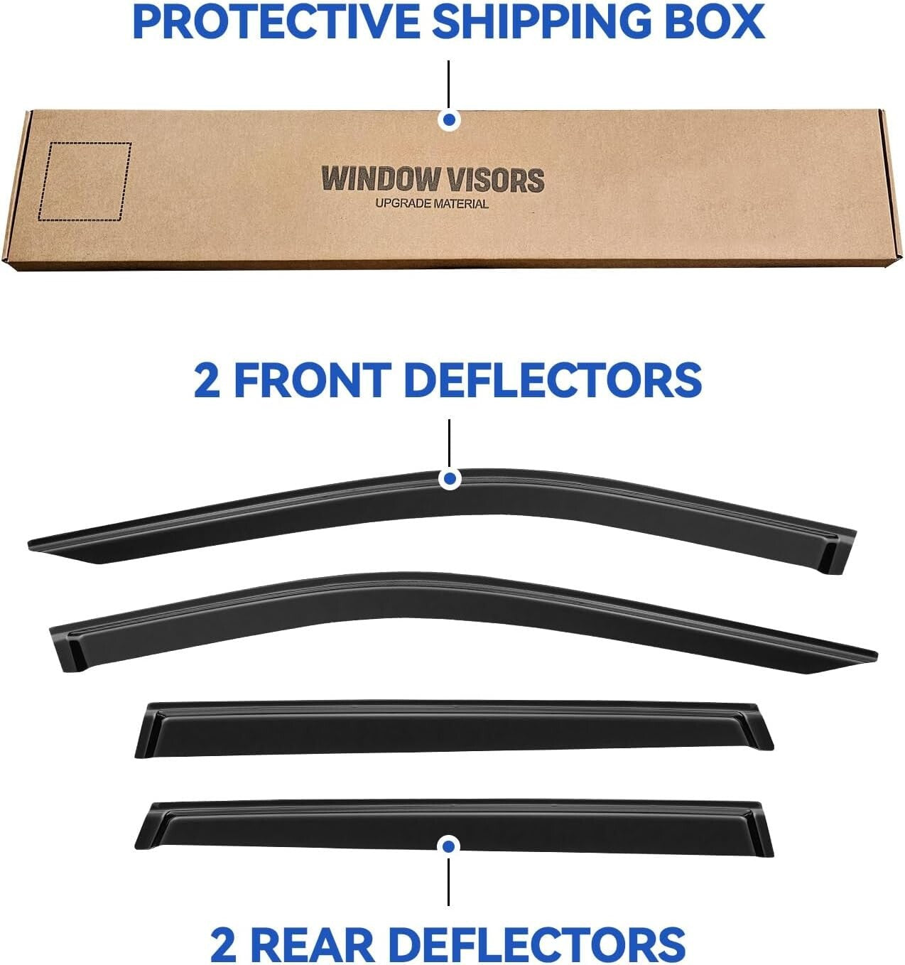 Easy Install Out-Channel Rain Guards for 2017-2025 Jeep Compass - Smoked Finish
