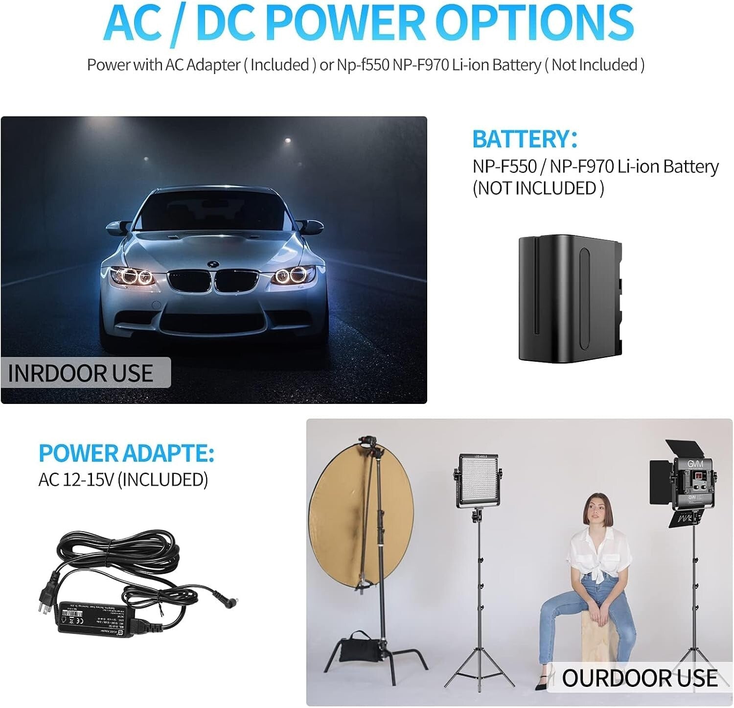 GVM 2 Pack Bi-Color LED Video Lighting Kit - APP Control & 10%-100% Brightness